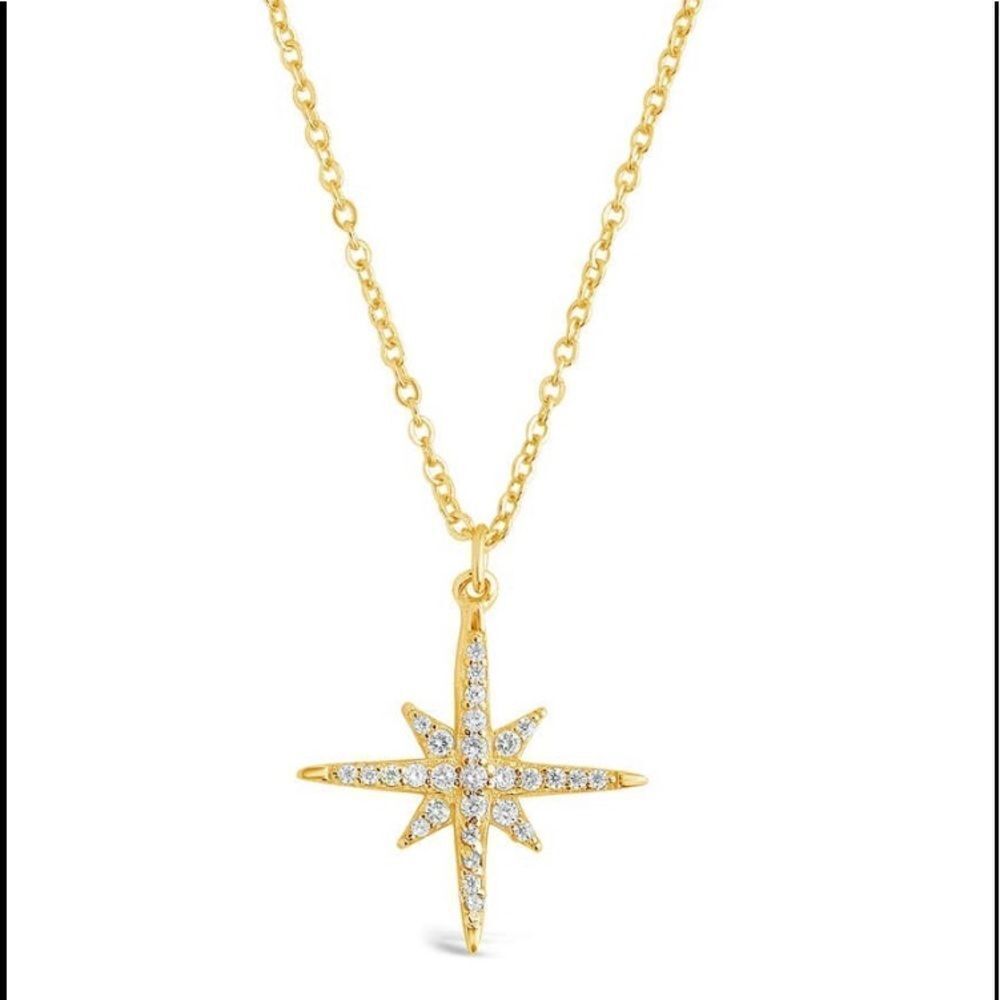 Sterling Forever 14k Gold Starburst Pendant